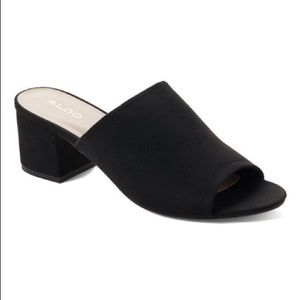 Aldo black suede mule